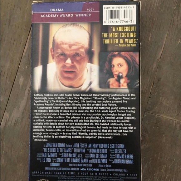 1990 The silence of the Lambs VHS - Picture 2 of 3